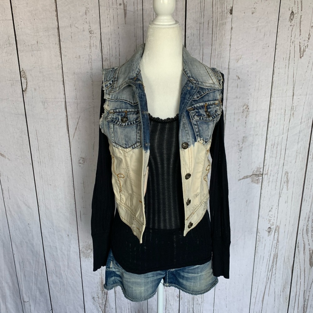 Women’s White Crow Denim Vest